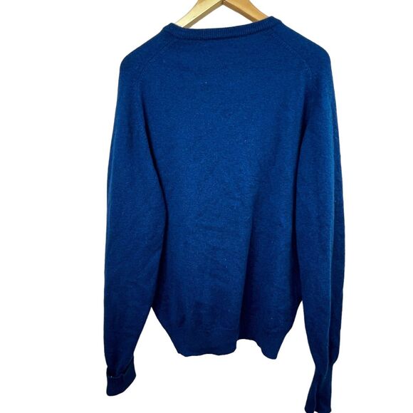 Saks Fifth Avenue Blue Cashmere Sweater Size L V Neck Pullover - Picture 8 of 13